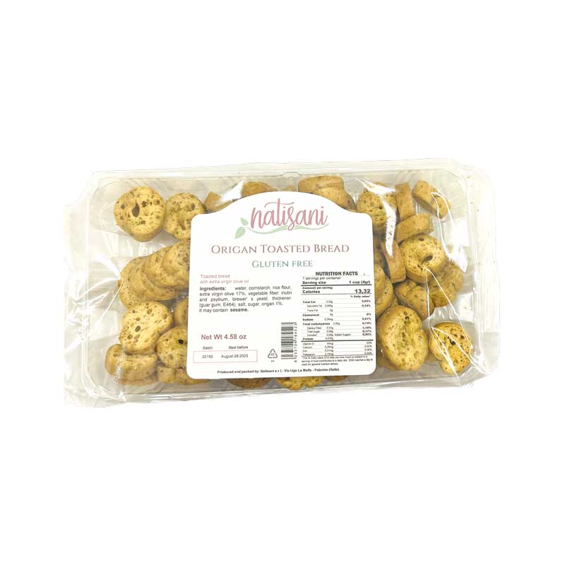Natisani Crostini Italian Gluten Free Crackers Classic, 4.58 oz | 130g