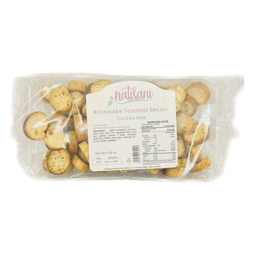 Natisani Crostini Italian Gluten Free Crackers with Rosemary, 4.58 oz | 130g