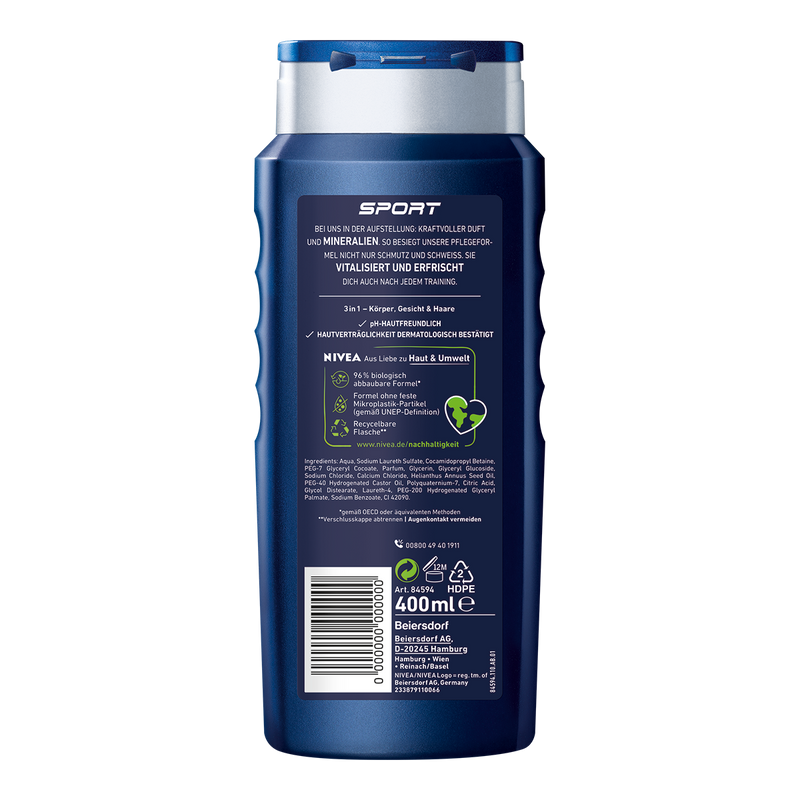 Nivea Men Shower Gel, Sport 24H Fresh Effect