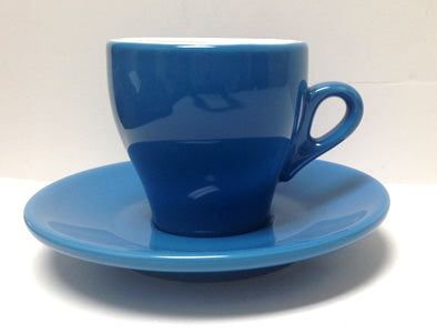 Nuova Point - Cappucino Cups and Saucers, Blue, set of 6