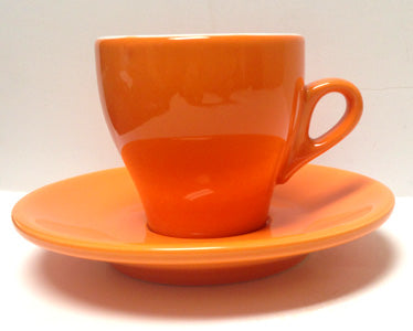 Nuova Point - Cappucino Cups and Saucers, Orange, set of 6