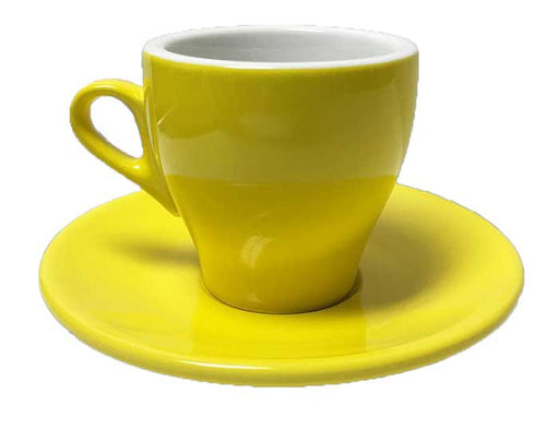 Nuova Point - Cappuccino Cups and Saucers, YELLOW, set of 6