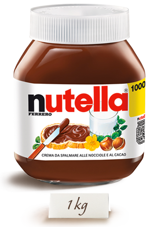 Ferrero Nutella Made in Italy, 1000g (1kg) Glass Jar