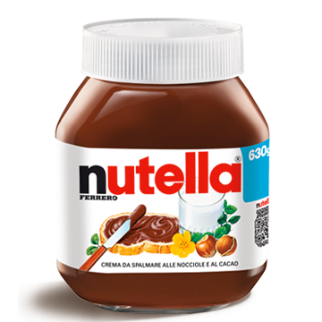 Ferrero Nutella Made in Italy, 630g Glass Jar