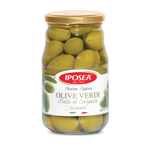 Iposea Olive Green Cerignola, 19.61 oz | 580 ml