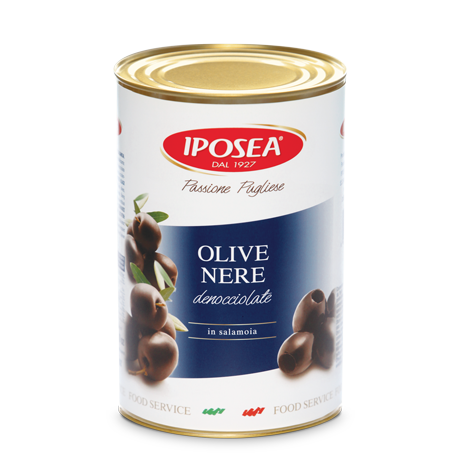 Iposea Black Cerignola Olives in Brine, 148.15 oz | 4200g