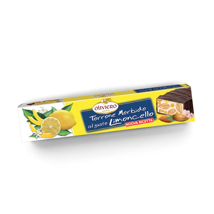 Oliviero Torrone Dark Chocolate Nougat Bar w/ Limoncello, 150g