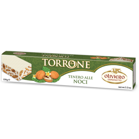 Oliviero Torrone Soft Nougat Bar w/ Walnuts, 150g