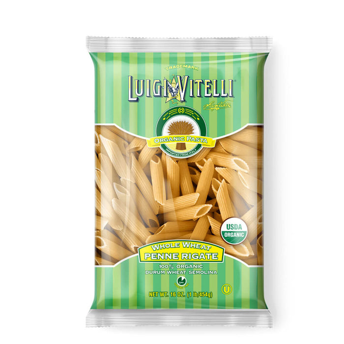 Luigi Vitelli Organic Whole Wheat Penne Rigate, 16 oz | 454g