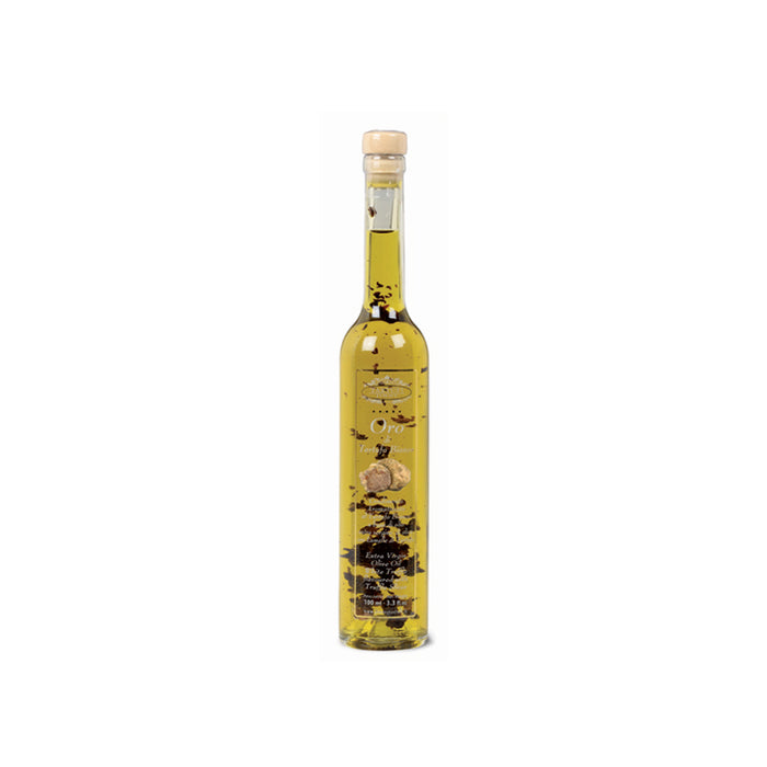 Tartufi Jimmy Gold White Truffle Flavored Oil with Truffle Slices, 3.3 oz | 100 ml