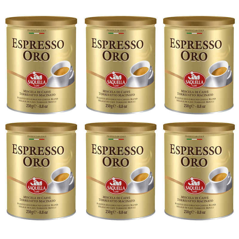 Saquella Caffe Bar Italia Espresso Oro Tin, 8.8 oz | 250g