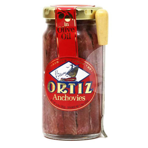 Ortiz Anchovy Fillets in Olive Oil, 3.3 oz (95 g) Jar