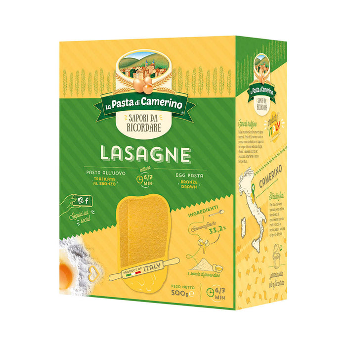 La Pasta di Camerino Lasagne Egg Pasta, Bronze Die, 17.6 oz | 500g