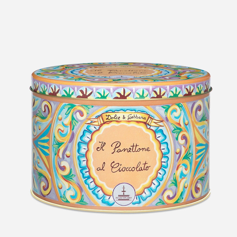 Fiasconaro Dolce & Gabbana PANETTONE with Chocolate IN Round TIN, 35.3 oz