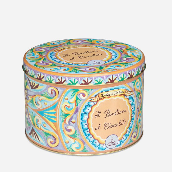 Fiasconaro Dolce & Gabbana PANETTONE with Chocolate IN Round TIN, 35.3 oz