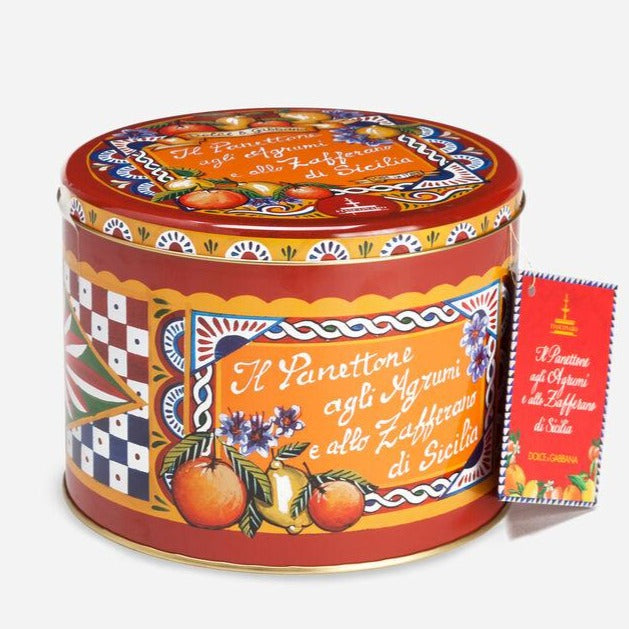 Fiasconaro Dolce & Gabbana Sicilian PANETTONE IN Round TIN, 35.3 oz