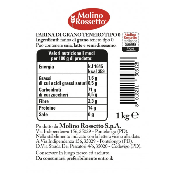 Molino Rossetto Manitoba Flour, Type 0, 2.2lb | 1kg