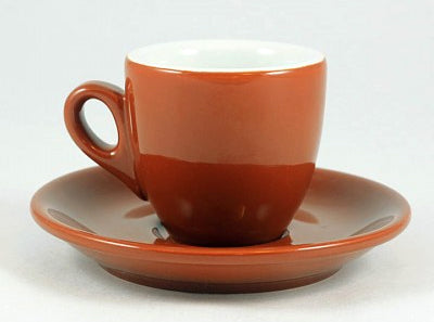 Nuova Point - Brown Palermo Espresso Cups and Saucers - Set of 6