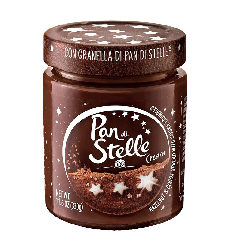 Pan Di Stelle Cream, Cocoa Hazelnut Spread, 100% Italian hazelnuts, Made in Italy, Chocolate spread, 11.6 oz.