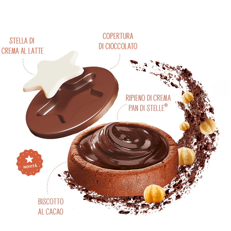 Pan di Stelle Biscocrema, Cocoa and Hazelnut biscuits with Pan di Stelle cream, 168 g