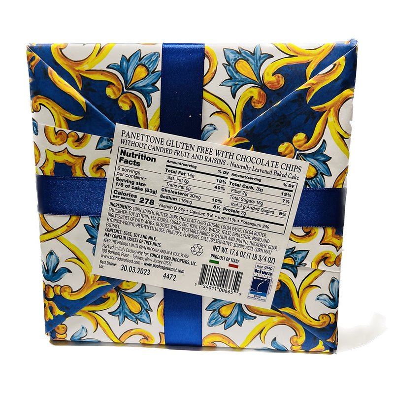 Paolos Gluten Free Panettone with Chocolate Chip, 21.16 oz | 500g