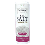 Paolo's Sea Salt Coarse Iodized, 26.4 oz Tube