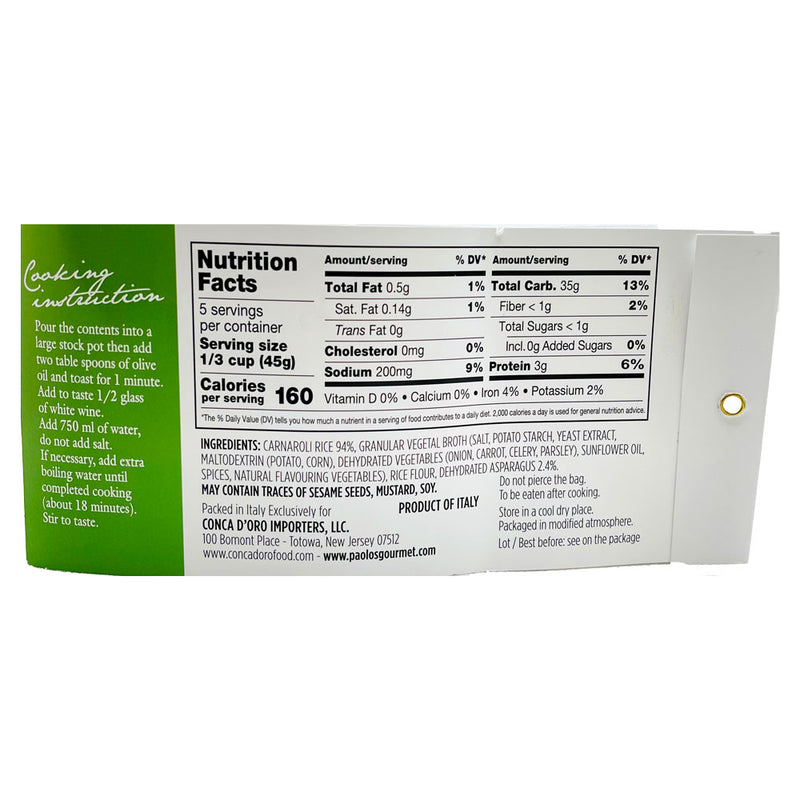 Paolo's Risotto Asparagus, 8.8 | 250g