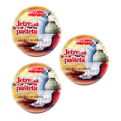Podravka Jetrena Pasteta, Liver Pate, 3 pack, 3 x 95g