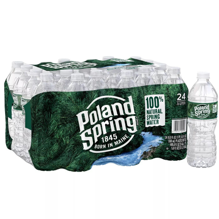 Poland Spring Brand 100% Natural Spring Water - 24pk/16.9 fl oz Bottles