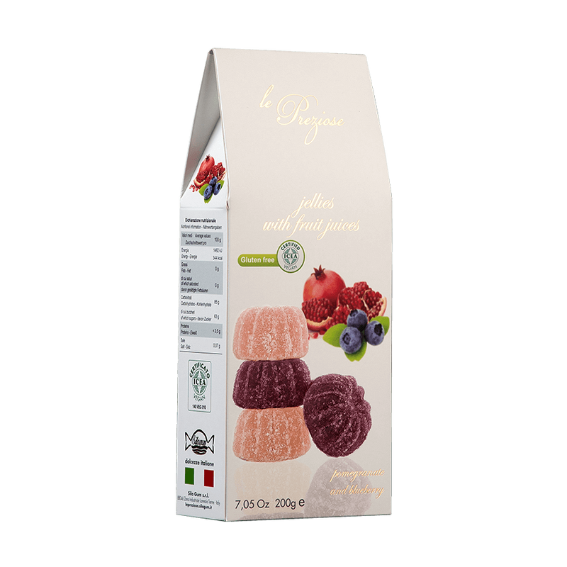 Le Preziose Jellies with Pomegranates and Blueberries Juice, 7.05 oz | 200g