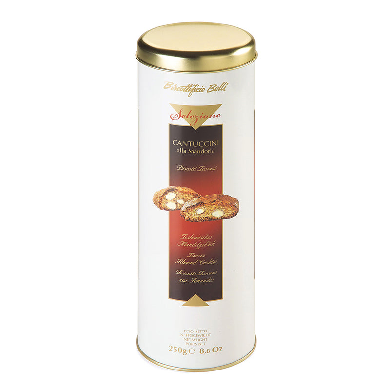 Biscottificio Belli Cantuccini Almond 25%, 8.8 oz Tin