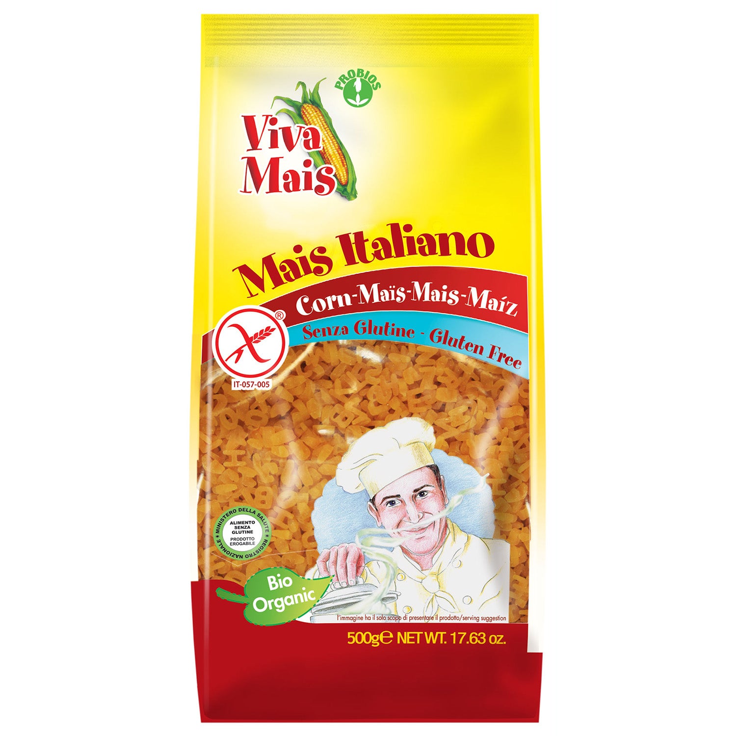 Probios Gluten Free 100% CORN ALFABETO (small pasta for soup), 500g ...