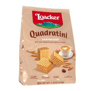 Loacker Quadratini Bite Size Wafers, Cappuccino, 8.82 oz | 250g