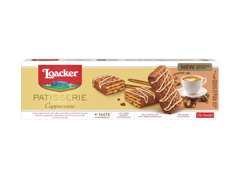 Loacker Cappuccino Milk Chocolate Biscuits, 100g