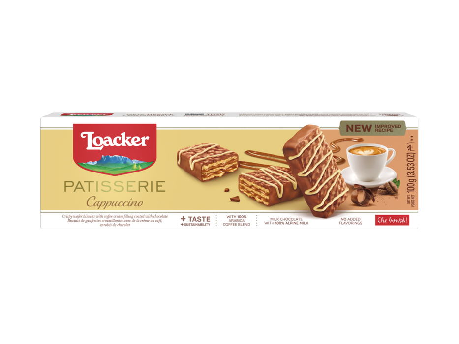 Loacker Cappuccino Milk Chocolate Biscuits, 100g