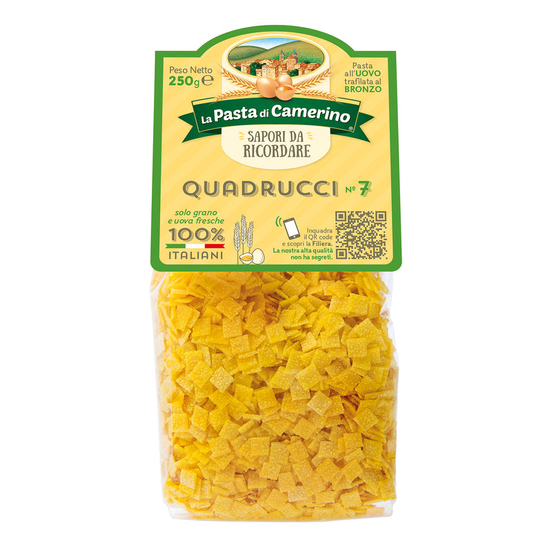 La Pasta di Camerino Quadrucci Egg Pasta, Bronze Die, 8.8 oz | 250g
