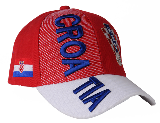 Red Croatia 3D Embroidery Hat, Adult