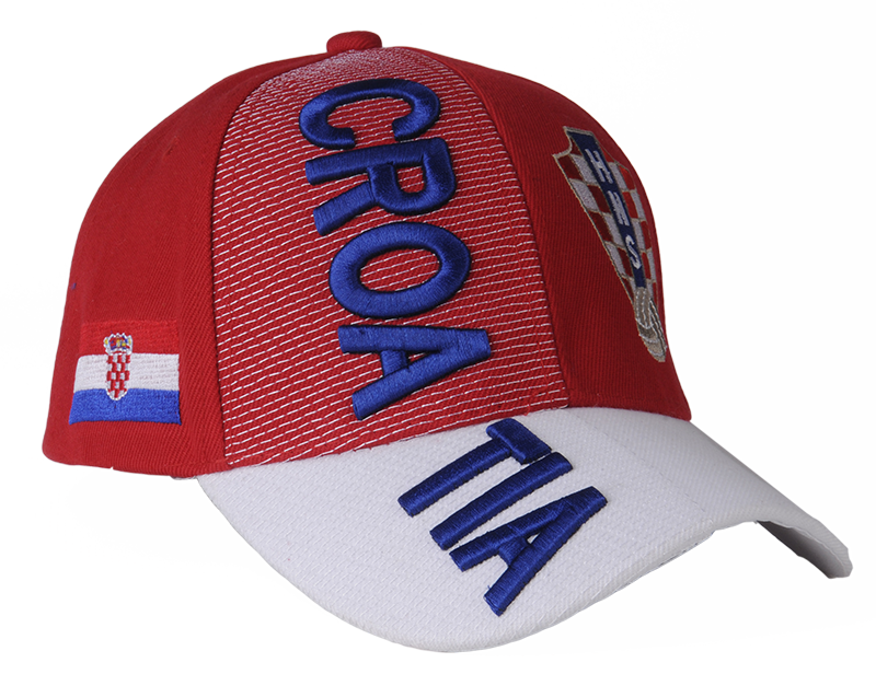 Red Croatia 3D Embroidery Hat, Adult