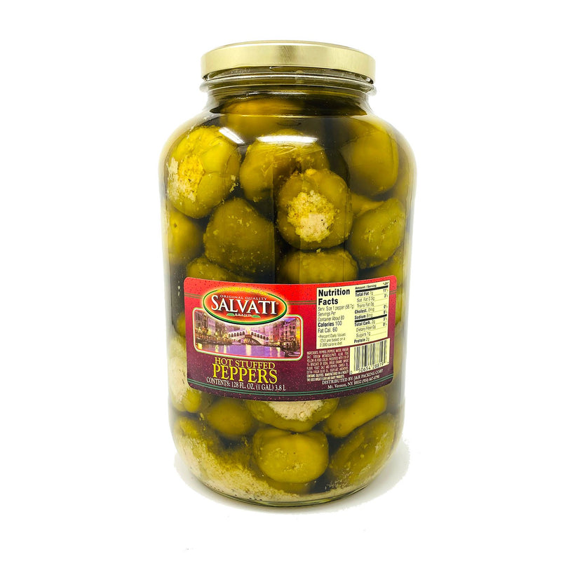 Salvati Hot Stuffed Peppers, 128 oz | 1 Gallon Jar