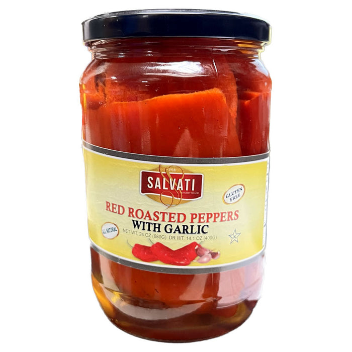 Salvati Roasted Red Peppers with Garlic, 24 oz  | 680g