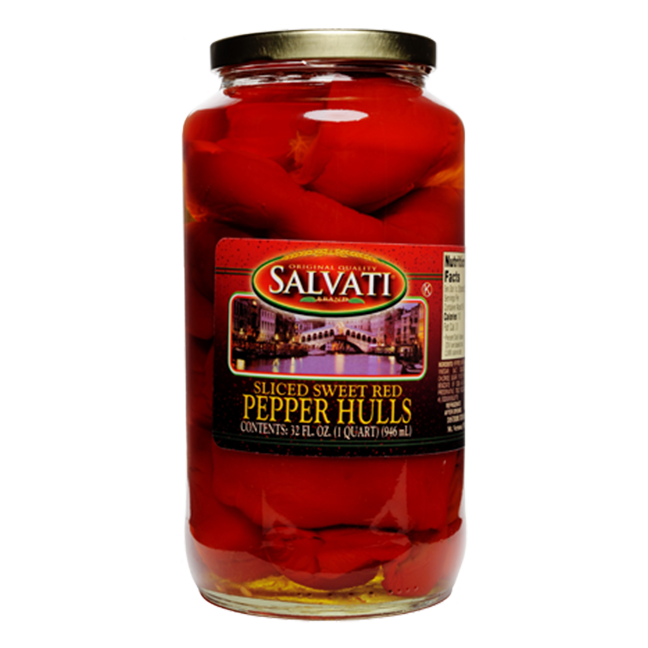 Salvati Sliced Sweet Peppers Red Pepper Hulls, 32 fl oz