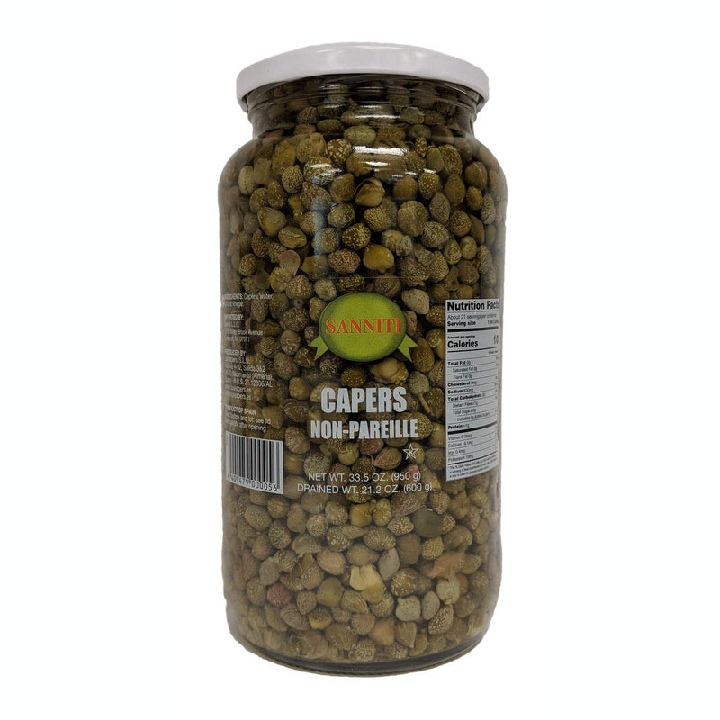 Sanniti Capers Non-Pareille in Vinegar, 23.5 oz Jar