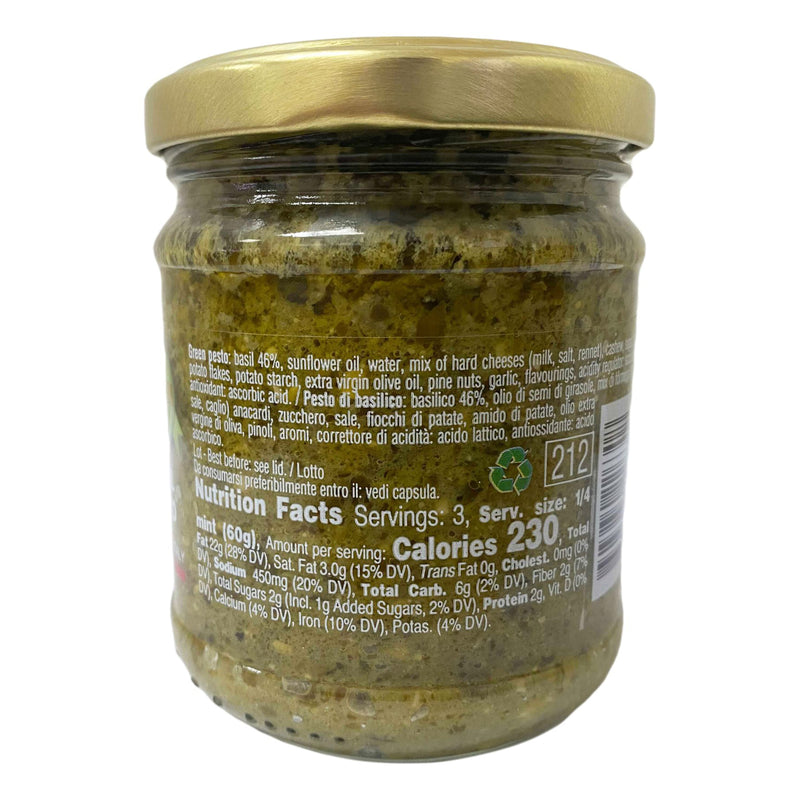 Sanniti Basil Pesto, Traditional Basil Sauce, 6.7 oz | 190g