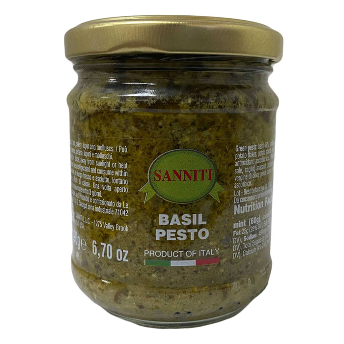 Sanniti Basil Pesto, Traditional Basil Sauce, 6.7 oz | 190g