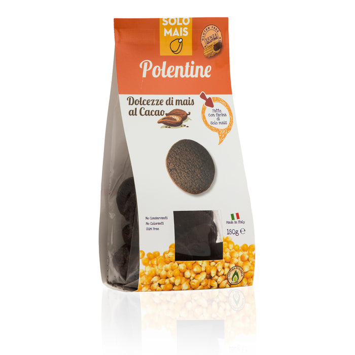 Solo Mais Gluten Free Polentine, Cocoa Cornflour Biscuits, 6.3 oz | 180g