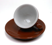 Sorrento Espresso Cups Brown and Saucers Set of 6