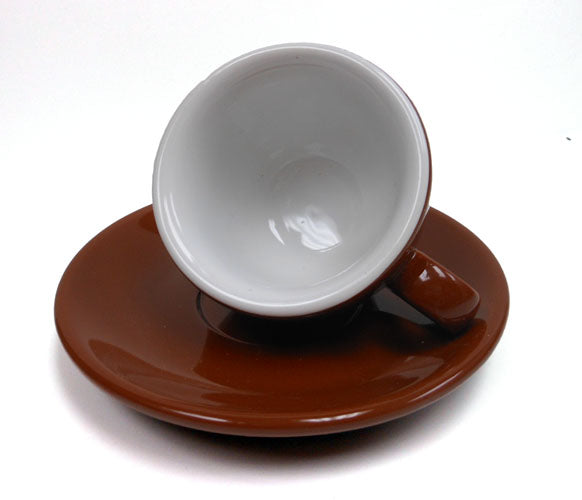 Sorrento Espresso Cups Brown and Saucers Set of 6