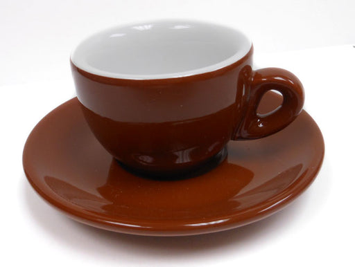 Sorrento Espresso Cups Brown and Saucers Set of 6