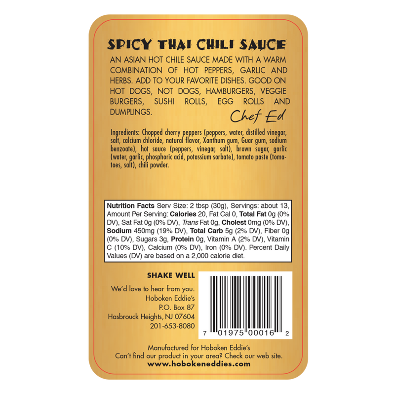 Hoboken Eddie's Spicy Thai Chili Sauce 14 oz
