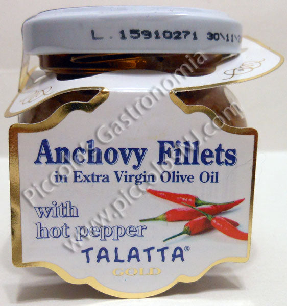 Talatta Anchovies in Olive Oil with Hot Pepper 106g Jar